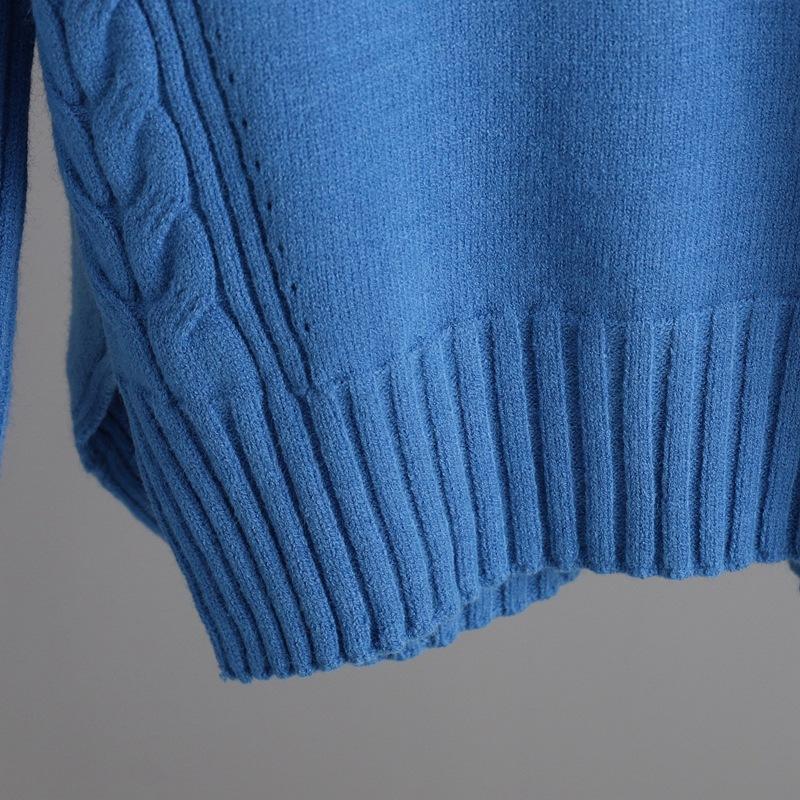 QICED Conjunto de Suéter de Cuello Alto Holgado Estilo Relajado Otoño e Invierno para Mujer, Conjunto de Dos Piezas de Pantalones de Pierna Ancha de Moda y Chic para Mujer