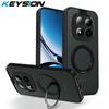 KEYSION 360° Rotating Ring Stand Magnetic Phone Case for Xiaomi POCO M8 Pro 5G Matte Translucent Shockproof Back Cover for POCO M8 5G