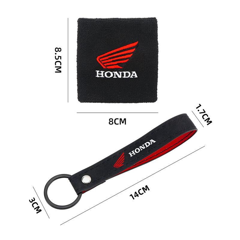 3D Logo Motorcycle Front Fluid Brake Reservoir Sock With Keychain Key ring For Honda CRF CB CR XR CRM CBR 125 250 300 350 aho256