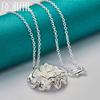 DOTEFFIL 925 Sterling Silver Rose Flower Pendant Necklace for Women Wedding Party Fashion Jewelry