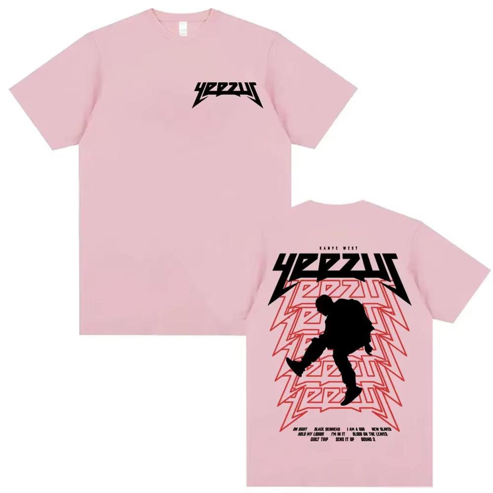 Rapper Kanye West Yeezus Tour Album Merch T Shirt Mens Clothing Hip Hop Harajuku Tshirt Unisex Casual Cotton Tshirt Streetwear