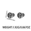 Punk Personality Stainless Steel Engraved Skull Nordic Compass Rune Pattern Stud Earrings for Men Women Does Not Fade Jewelry