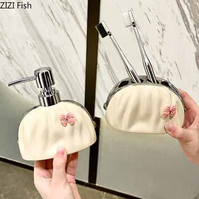 Keramik-Seifenspender, Zahnbürstenhalter, Hotel-Handdesinfektionsmittelflasche, kreative Presse-Lotionsflasche, Badezimmerzubehör für Zuhause