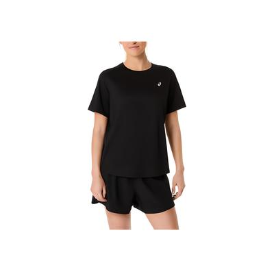 Wygodna Miękka Oddychająca Krótki Rękaw Regularny T-shirt Damskie topy Performance-Black 2012D144-001