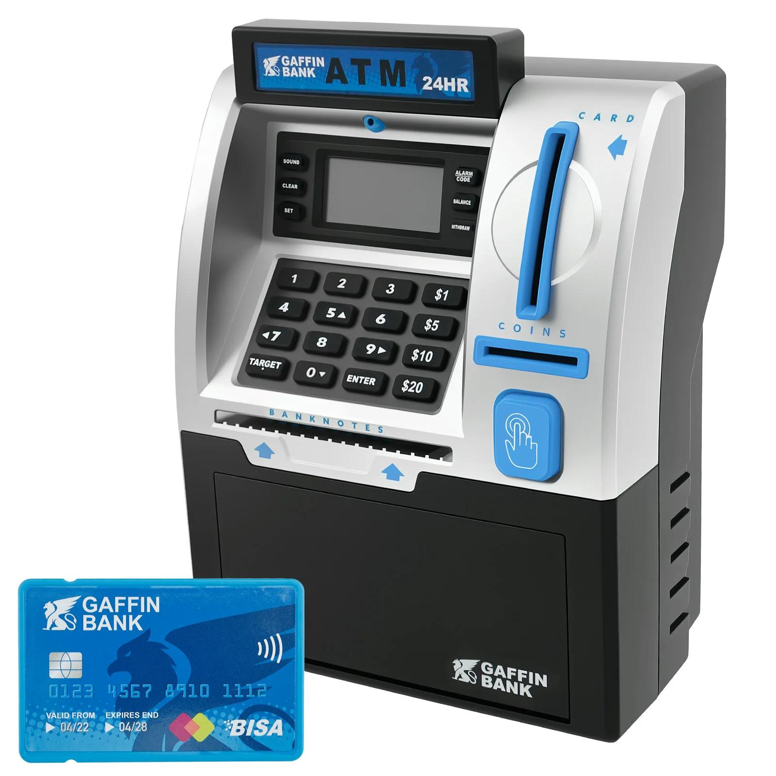 Электронная копилка Мини-сейф Монеты Наличные Сберегательная копилка Умная карта Проведение карты Цифровой пароль Счетчик Копилка Банкомат Детские подарки чёрный