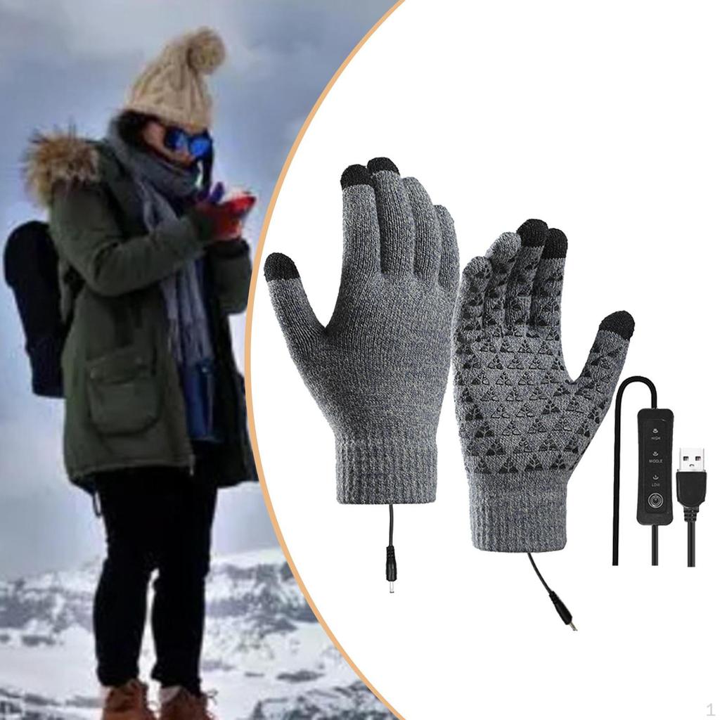 USB Heated Gloves Portable Lightweight Hand Warmer for Fishing Hiking Skiing