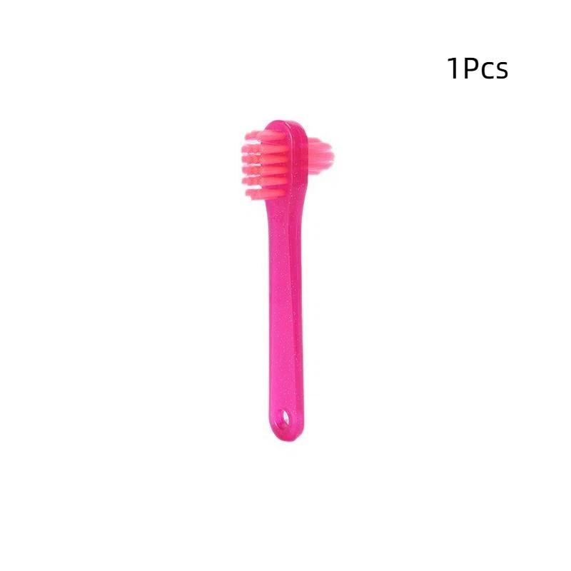 1/5/10 Pcs T-Shape Denture Dedicated Plastic Brush Toothbrush Dual Head False Teeth Brushes Braces Retainer Descaling Brush