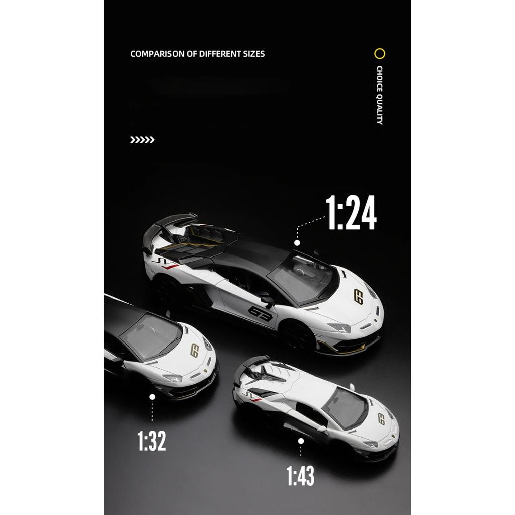 1/24 Lamborghini Aventador SVJ63 Alloy Model Car Toy Diecasts Metal Casting Sound and Light Car Toy for Children Vehicle