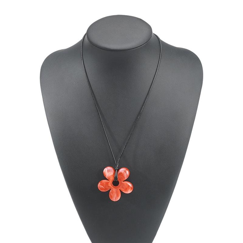 2026 Neue Sommer Trendige Harzblume Lange Halskette für Damen Minimalistisch Bunte Blumige Verstellbare Halskette Tägliche Wear Schmuck