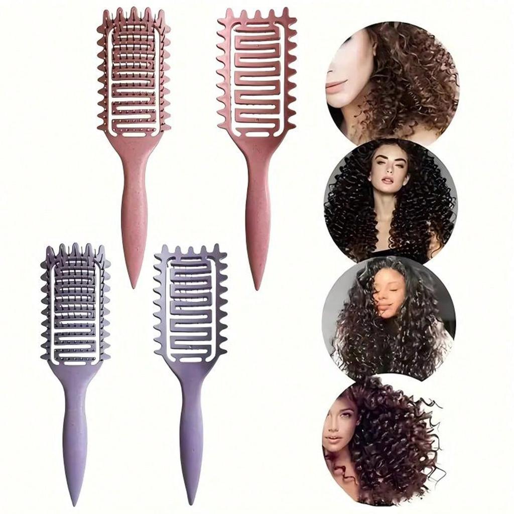 Portable Curly Hair Styling Brush, Detangling & Volumizing Comb for All Hair Types