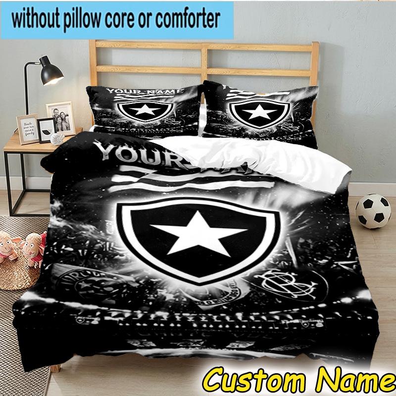 Custom Name Botafogo de Futebol Bedding Set 3PCS Duvet Cover Closure Includes 1 Duvet Cover & 2 Pillowcases for All Seasons Bedroom Decor
