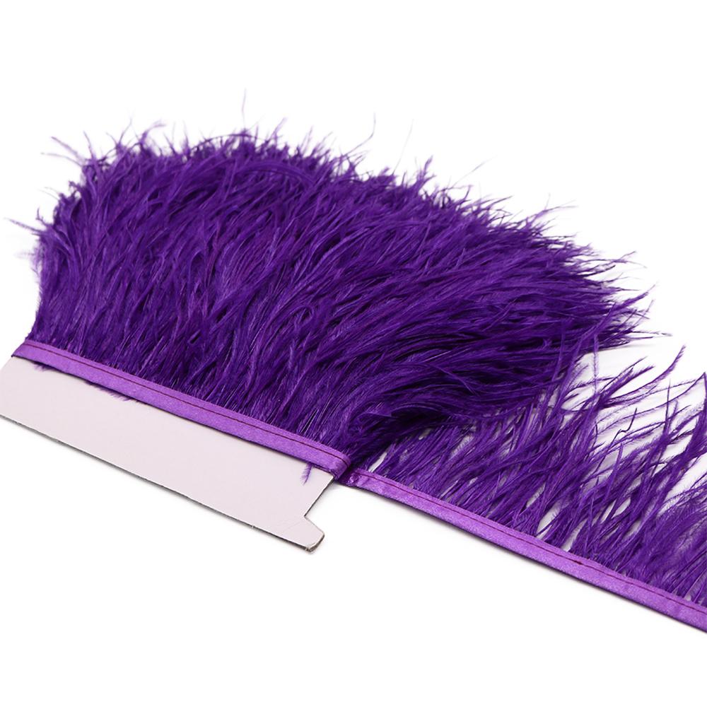 Feather1Meter Black Ostrich Feather Fringe Trim Fluffy White Feathers for Sewing Party Dress Decor Plumage Fabric Trimmings