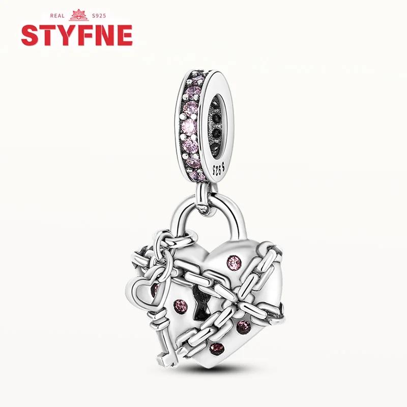 Exquisite Original Couple Love Boy&Girl Dangle Charms Heart Beads Copper Bracelet For Women Diy Jewelry Gift Charms Beads