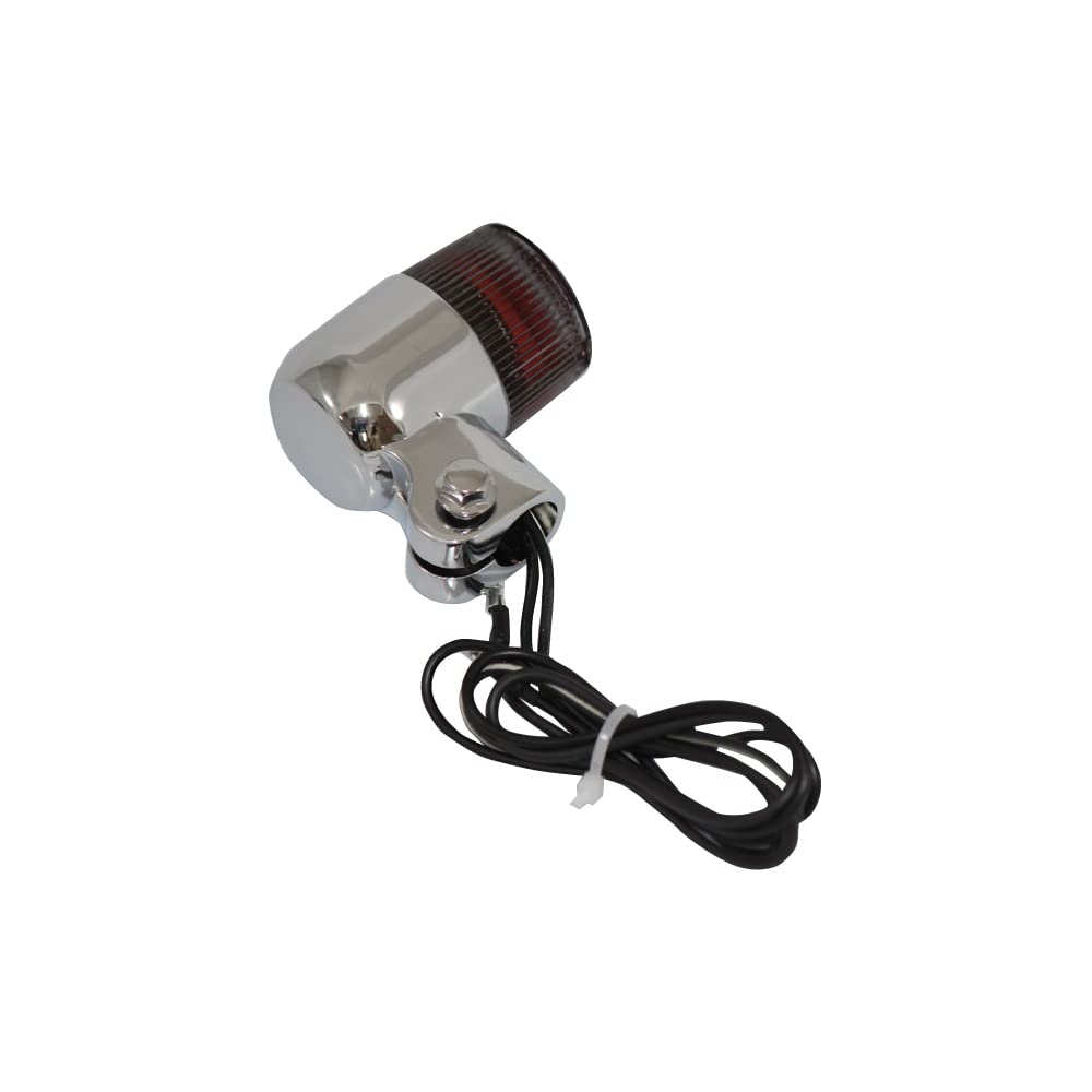 Universal Round Mini European Turn Signal, Silver/Smoke, M10*60mm with Mounting Stay, Set of 4