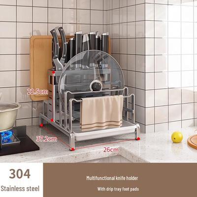 304 Stainless Steel Wall-Mounted Kitchen Organizer Rack