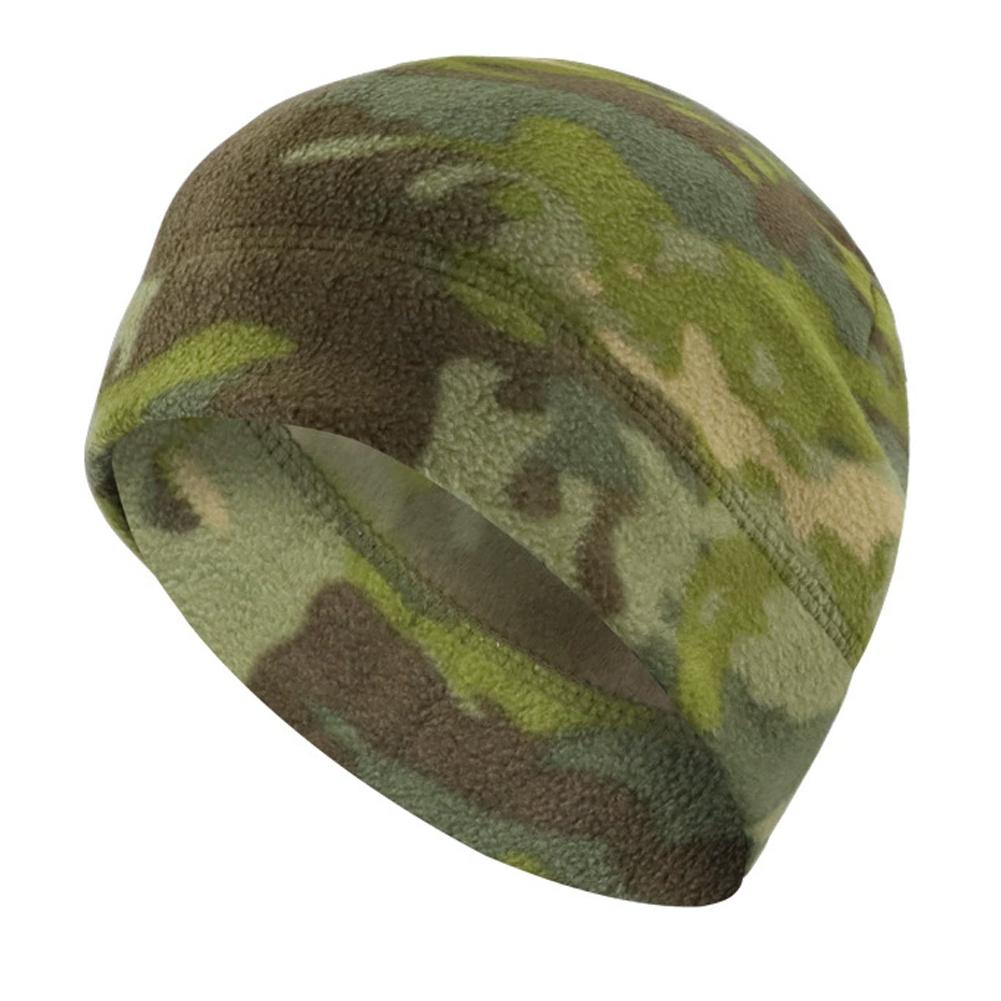 Reversible Windproof Fleece Beanie Hats Mens Winter Skull Cap Camouflage Thick Beanie Unisex Stretchy Cuffed Beanie with Fleece