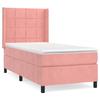 Sommier à lattes et matelas - Rose - 80x200 cm - Tête de lit réglable - Velours doux