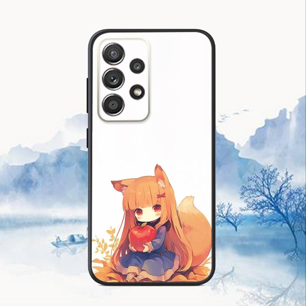 Anime S-Spice und Wolf Handyhülle Für Samsung S25,S24,S21,S22,S23,S30,Ultra,S20,Plus,Fe,Lite,Note,10,9,5G Schwarze Abdeckung