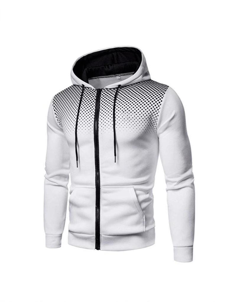 Men's Casual Sports Fitness Zip-Up Hoodie Jacket for Autumn and Winter