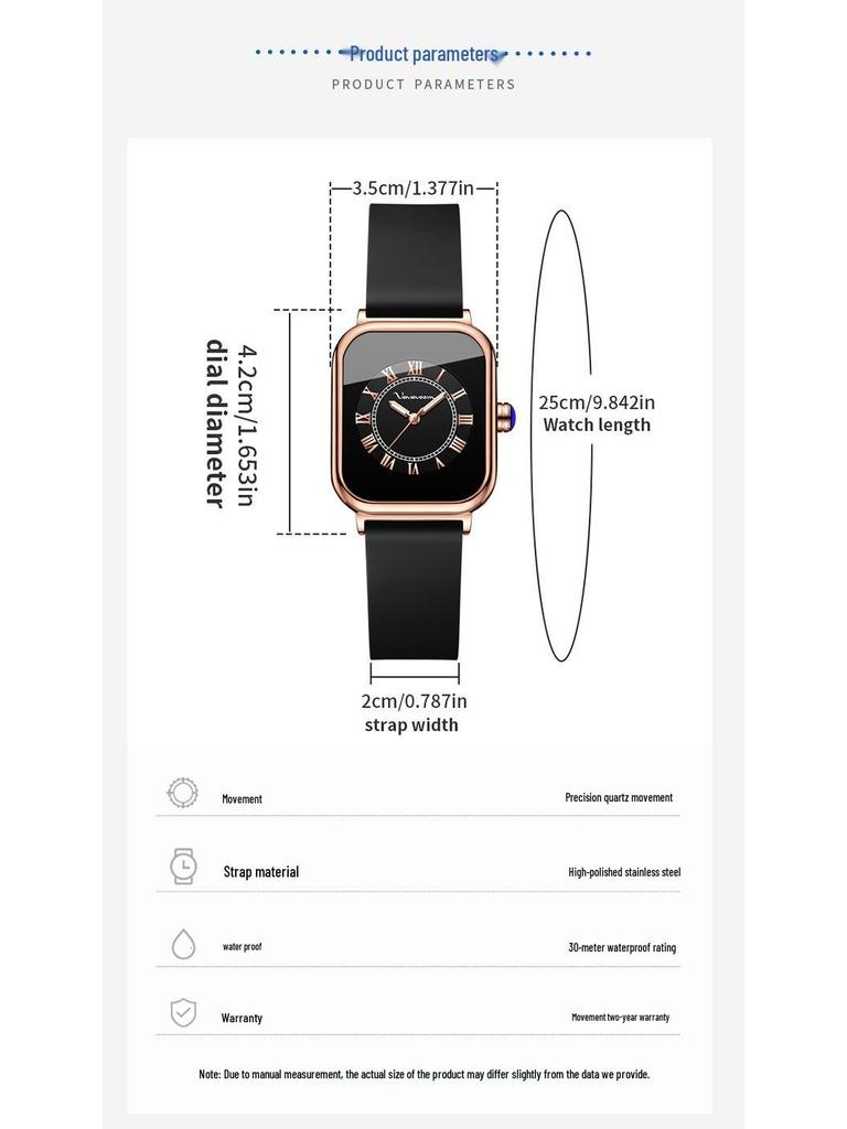 2025 Women's Business Casual Waterproof Quartz Wristwatch with Silicone Band