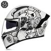 ORZ Full Face Motorcycle Helmet with Dual Sunshade Lenses and Violent Bear Pattern Unisex Motorcycle Off-road Racing Streetcar