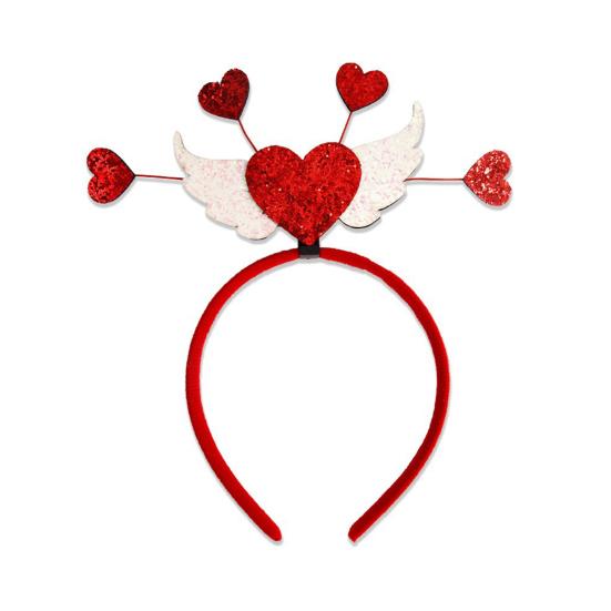 Opaska na Walentynki dla Kobiet Brokatowe Serce Miłości Dodatek do Włosów na Walentynki Ślub Urodziny Artykuły na Imprezę