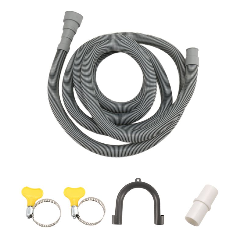 

AEE2-Drain Hose Extension Set Universal Washing Machine Hose 10Ft, Include Bracket Hose Connector And Hose Clamps Drain Hoses серый