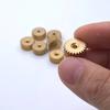 3pcs 0.5M Copper Spur Gear Set: 8T/10T/20T/24T, 1.95mm/3.95mm/2.51mm Bore Precision Brass Gears for DIY Models