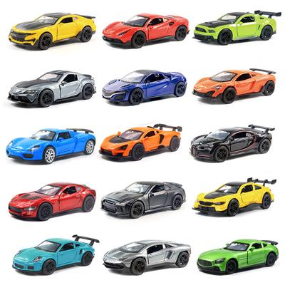 Bag 1:36 Alloy Sports Car Model with Sound and Light Pull Back Door Children's Toys Car Boy Women's Gifts Wholesale