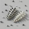 3D Metallic Finish Nail Art Studs Black And Silver Tone Rivet Nail Decorations  DIY Manicure