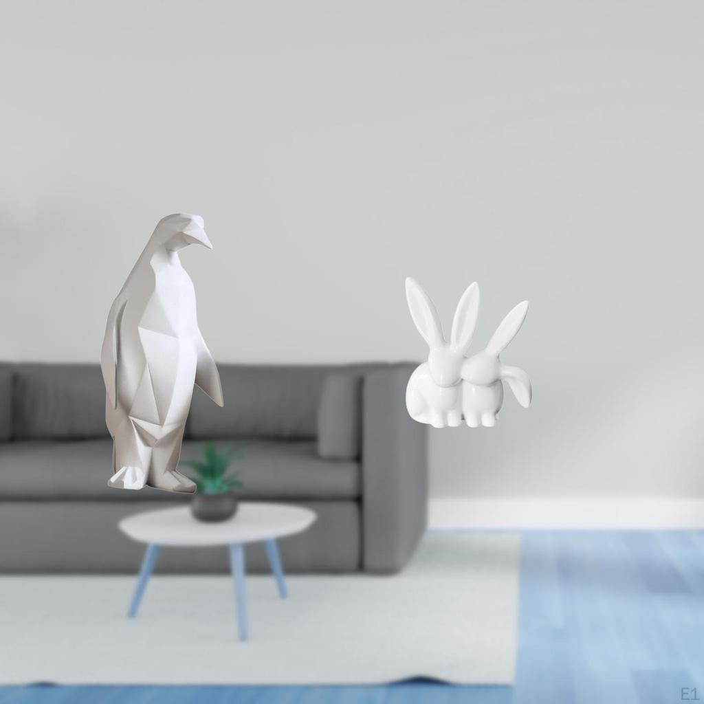 Penguin Resin Animal Sculpture Figurine Collectable Craft Decorative Ornament Statue for