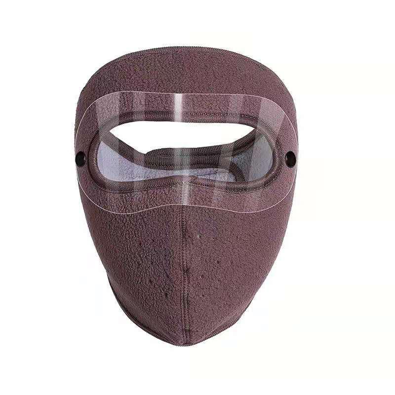 Unisex Windproof Face Warm Mask Winter Cap Ski Breathable Masks Fleece Face Shield Caps with HD Goggles Anti-fog Cycling Cap