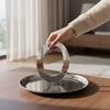 Fruit Tray with Handle Polished Metal Dish Reflective for Dining Table, Tabletop