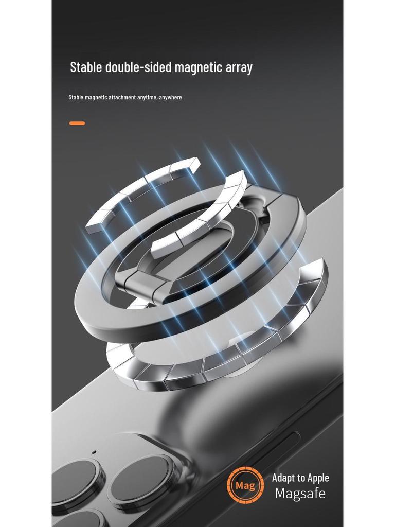 Duální magnetický držák na telefon: Stolní a do auta, Skládací kovový design pro živé vysílání, Samospoušť a 360° rotace.