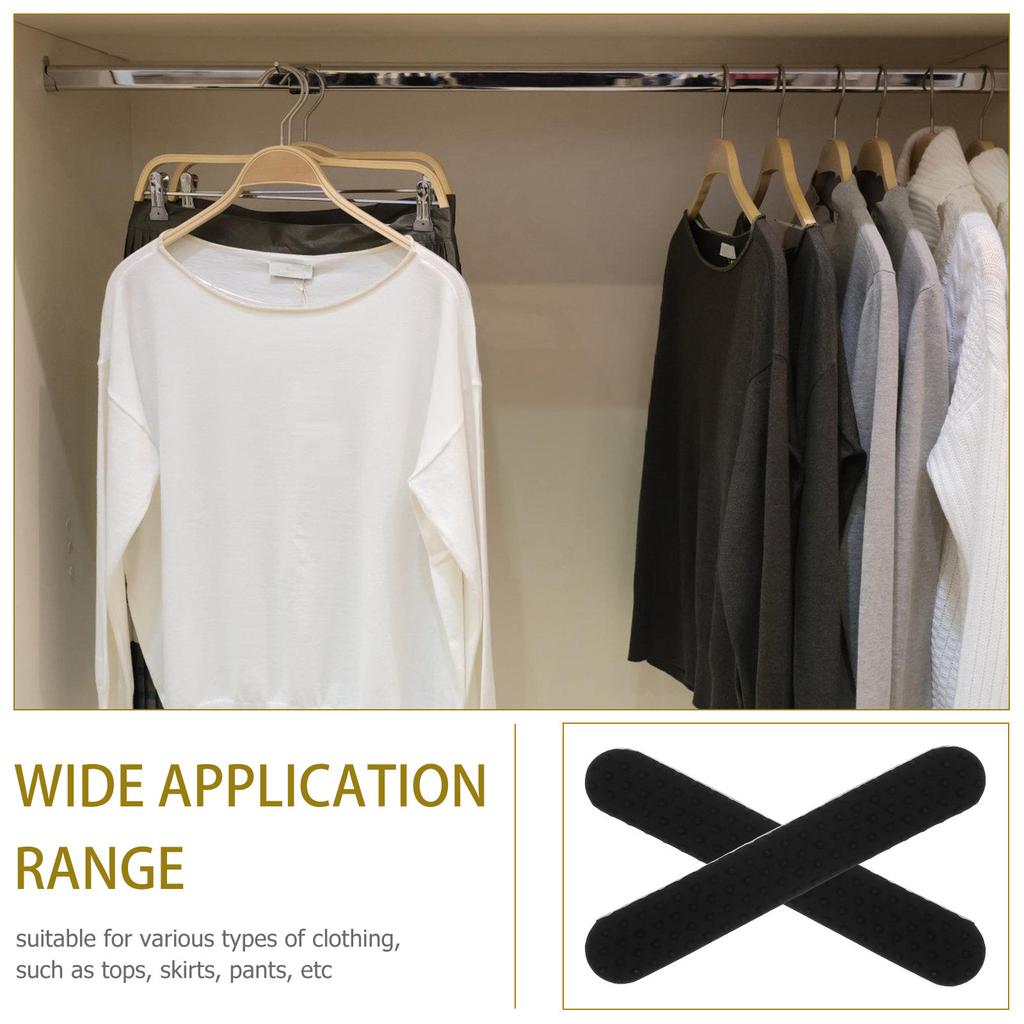 100Pcs Adhesive Silicone Hanger Strips Non-Slipping Hanger Grips for Plastic Wood Hangers Closet Accessories Clothing Organizer