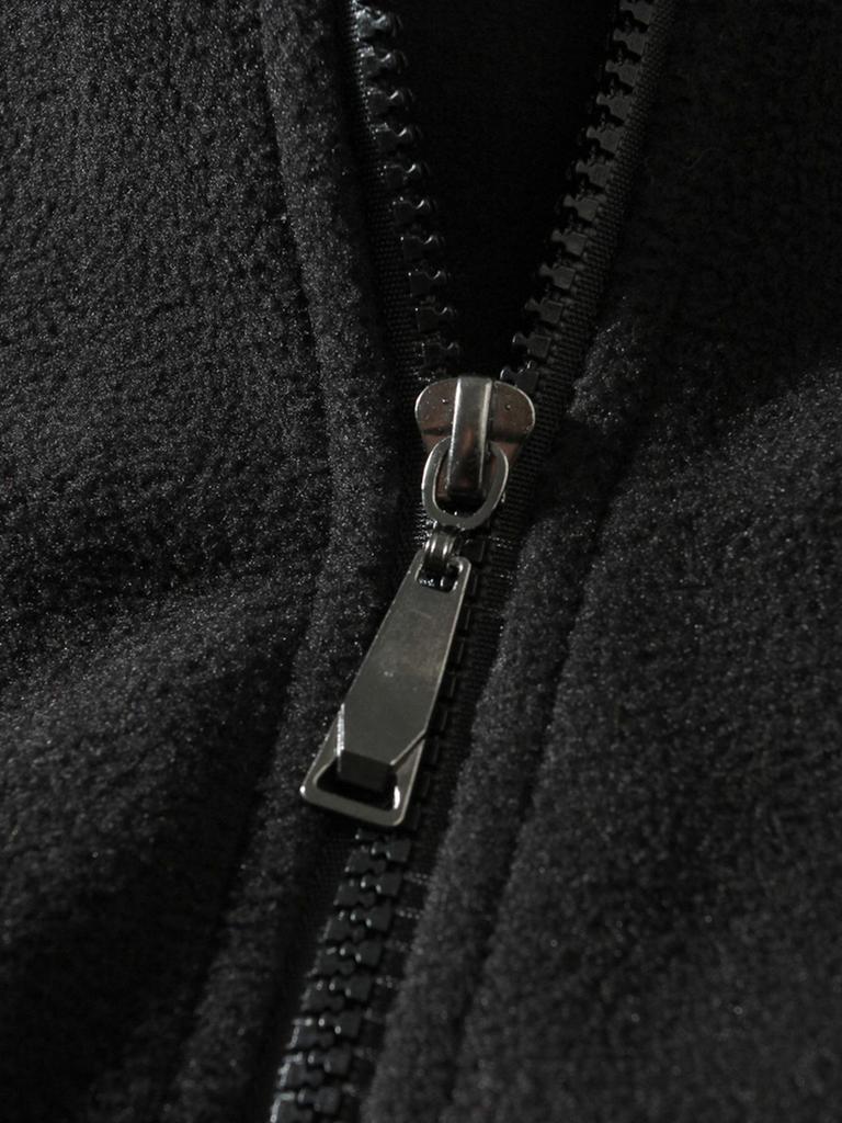 Men's Solid Color Stand Collar Zipper Hoodie Jacket - Outdoor Casual Streetwear
