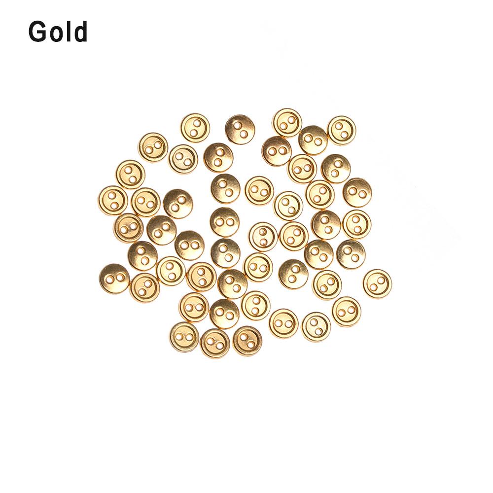 50Pcs 3/4/5/6mm Mini Metal Buttons for DIY Doll Clothes Cute Ultra-small Round Buckles Handmade Doll Clothing Sewing Accessories