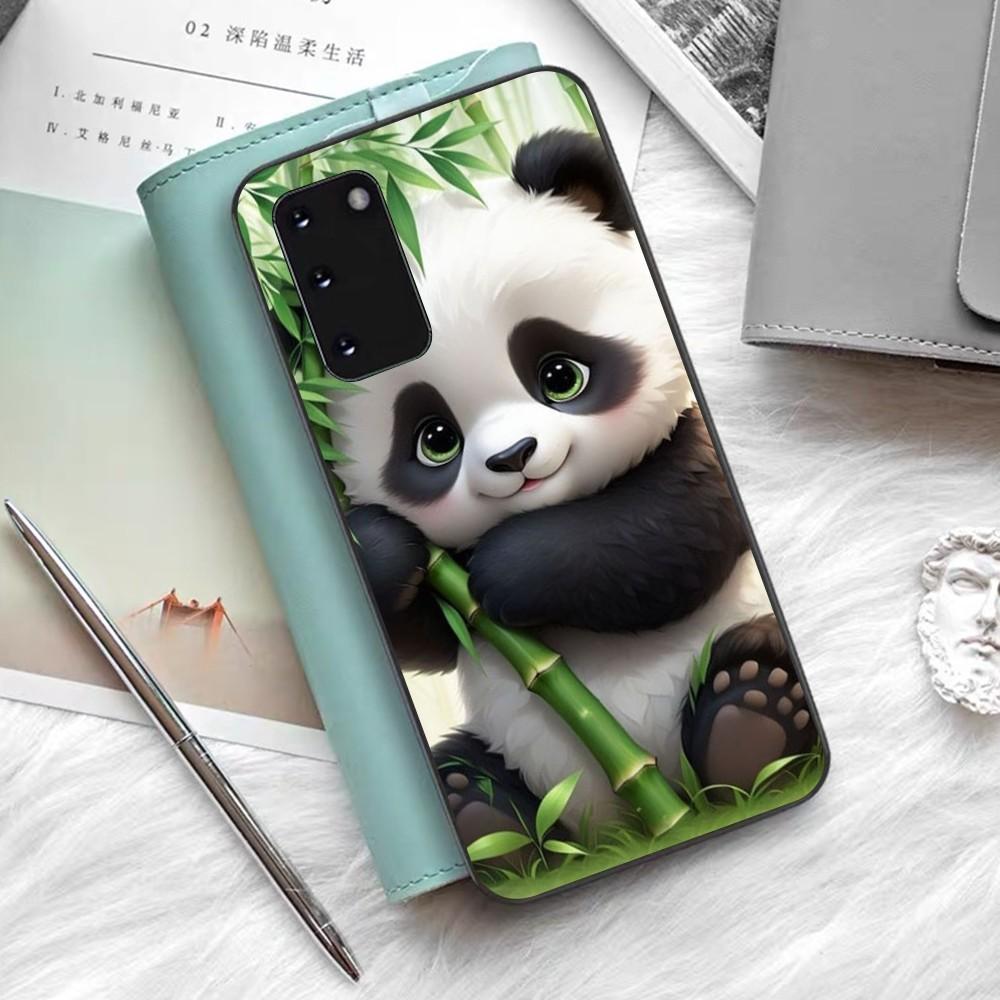 Cartoon Lovely Panda Phone Case Silicone PC+TPU For Samsung S10 20 30 22 23 24 Plus Lite Ultra Cover