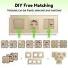 BSEED Mechanical Button Light Switches 1/2/3Way Half TV RJ45 ST Plug EU FR Wall Sockets USB Type-c Ports DIY Parts Glass Frames