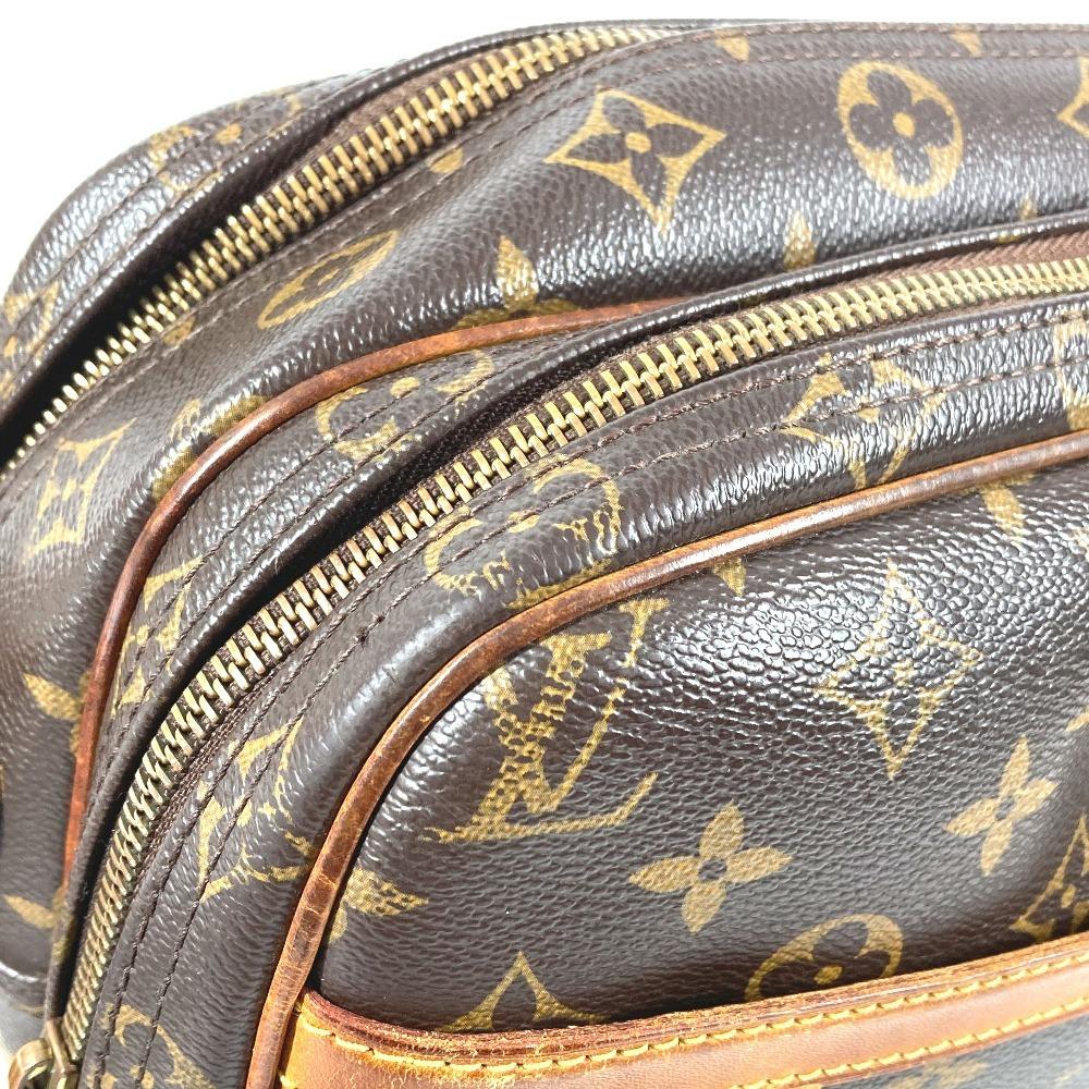 Louis Vuitton M45254 Monogram Reporter PM Crossbody Shoulder Bag Brown