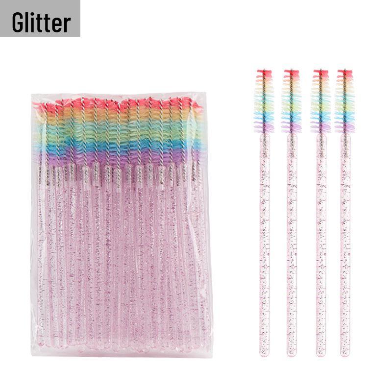 

Набор из 50 щеточек для ресниц и бровей «Кристальная радуга» - Одноразовая нейлоновая щеточка-расческа