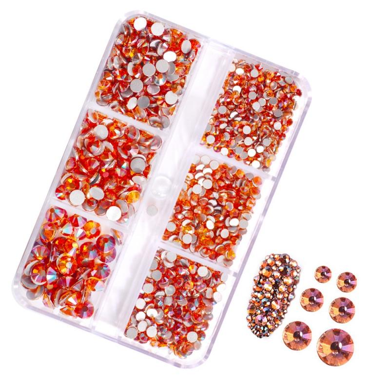 6-Grid Soft Pottery Rhinestone Boxed DIY Cobblestone Suit Nail Nail Jewelry Mixed