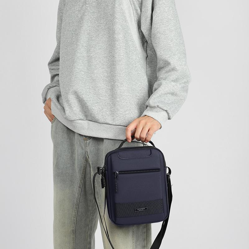 Men's Large Capacity Portable Messenger Bag Vertical Fashion Multifunctional Single Shoulder Bag Casual Business Travel Bag
