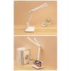 USB Rechargeable Table Lamp Adjustable Brightness Eye Protection Desk Light Touch Dimming Table Light LED Double-Head Desk Lamp With Holder