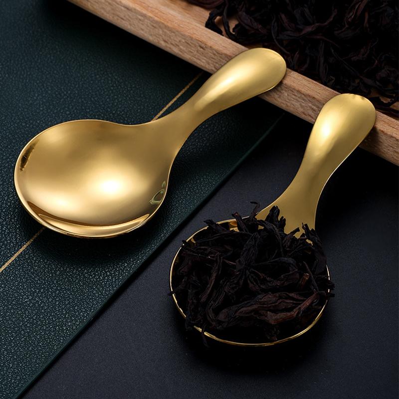 Linguriță Drăguță din Oțel Inoxidabil cu Mâner Scurt, Aurie, pentru Înghețată, Ceai, Cafea, Linguriță pentru Copii, Linguriță pentru Condimente de Bucătărie