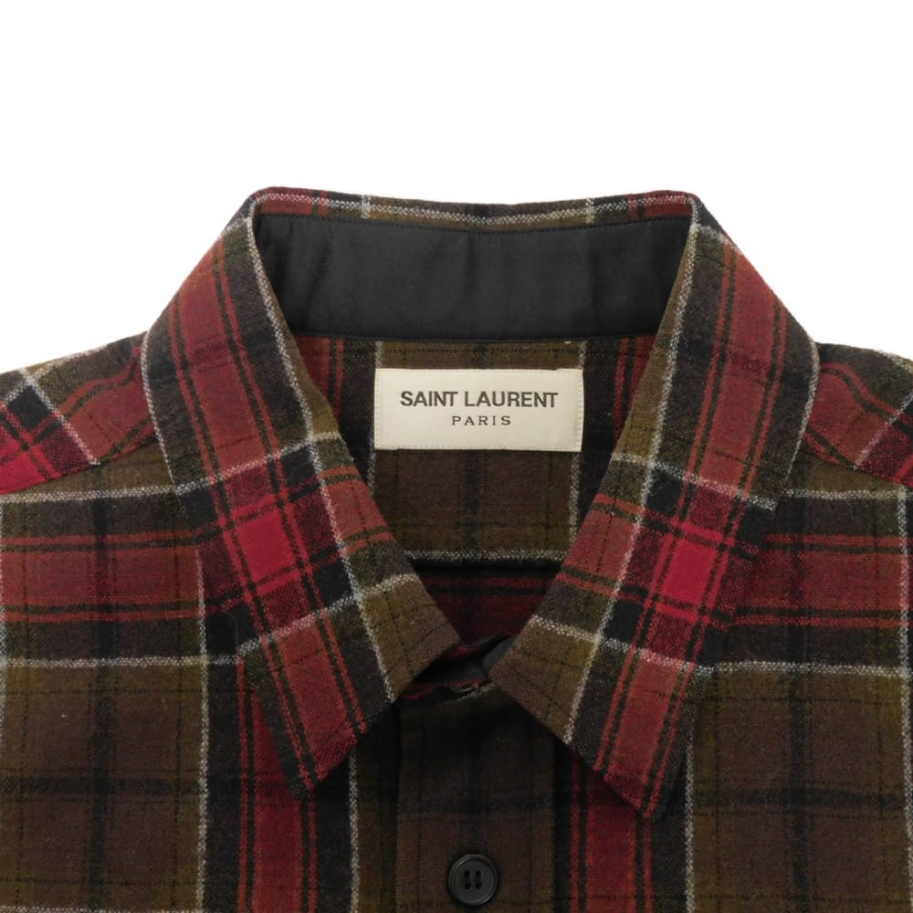 Used Eddie Evans Check Shirt 9921 326821 Y788B 7832 M Brown Khaki Tight 13AW Eddie Smarin Wool Red Men's from Japan