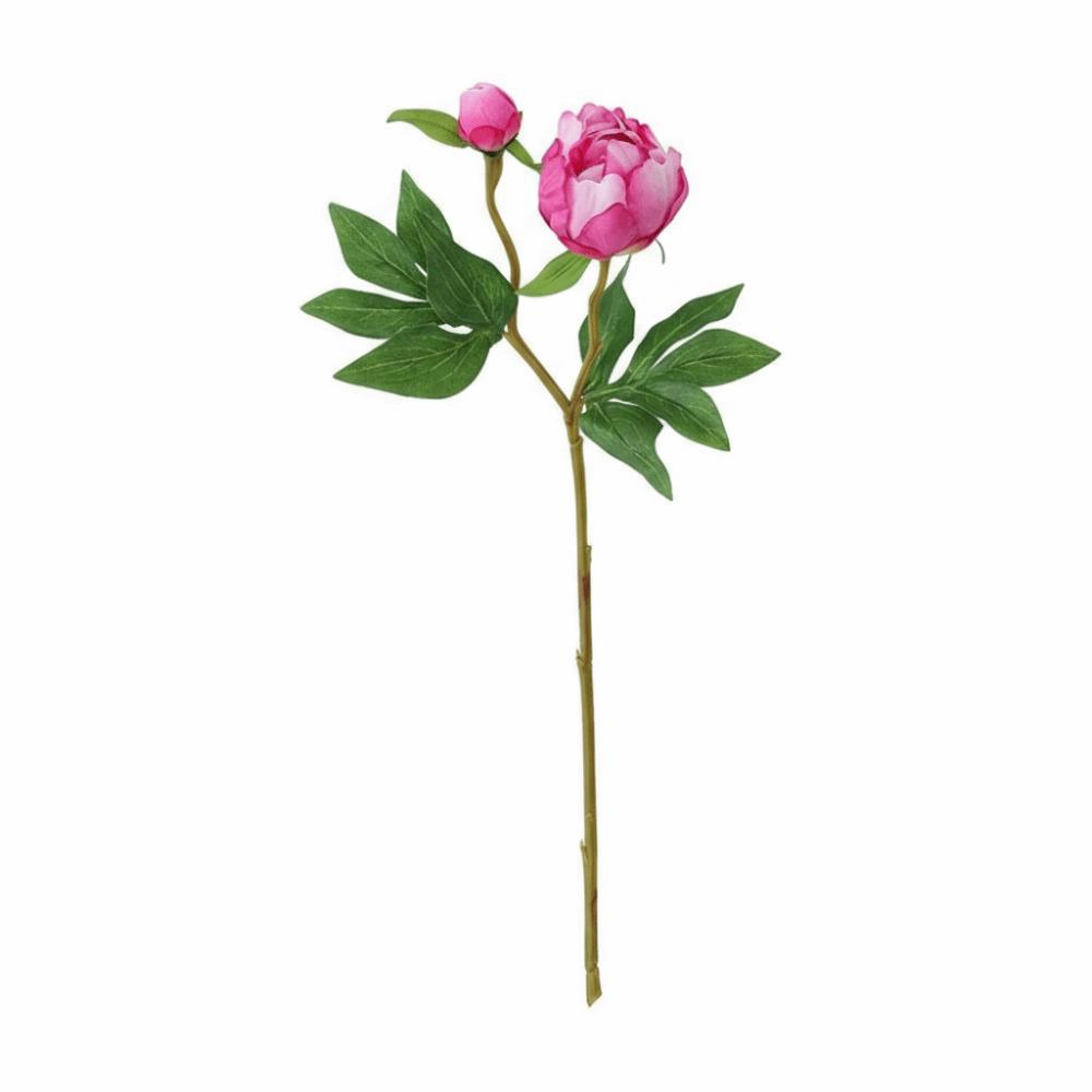 Lebensecht 2-köpfige Simulierte Pfingstrose Blume Seide 47cm Fake Pfingstrosenstrauß Schöne Blumendekoration Brautstrauß