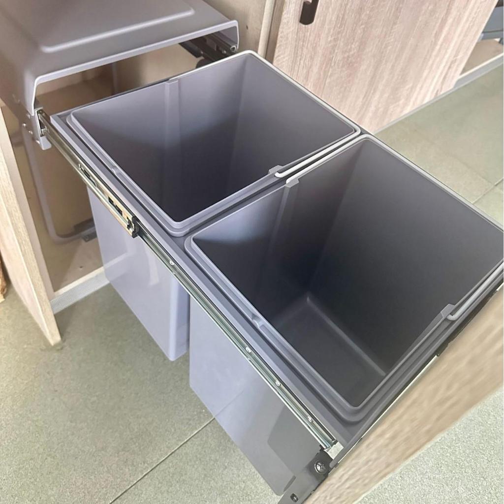 Under-Sink Pull-Out Double Bucket Trash Can with Lid