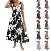 Damen-Sommerkleid mit Blumenmuster, lässig und modisch, ärmellos, lang