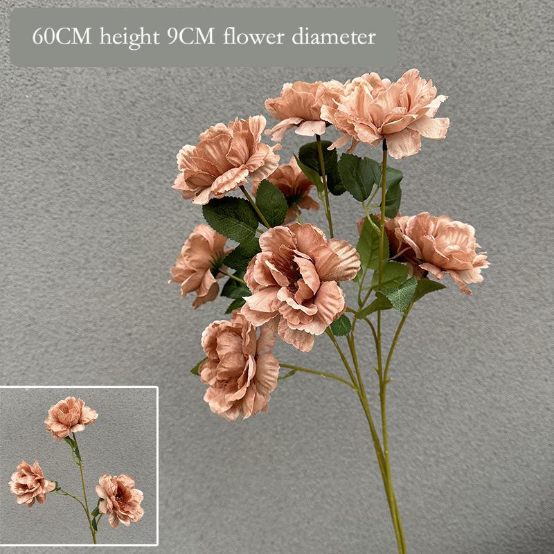 

3 Heads Artificial Gardenia Fake Flower Bouquet for Wedding Arrangement Party Home Decor кофейный